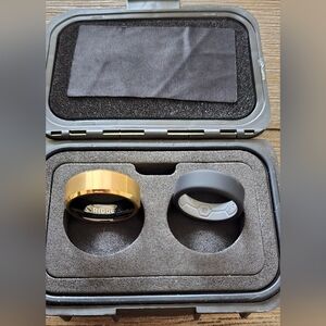 The Ridge Beveled Ring Set | 24K Gold Plated, Size 10.5 - BRAND NEW